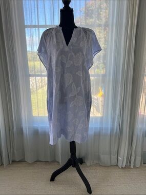 Pinch Light Blue Floral Gauze Tunic Dress